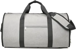 Convertible Travel Garment Bag & Duffle Combo - Stylish Suit Bag for Men, Perfect for Hanging Clothes and Carry-On Travel (Light gray)