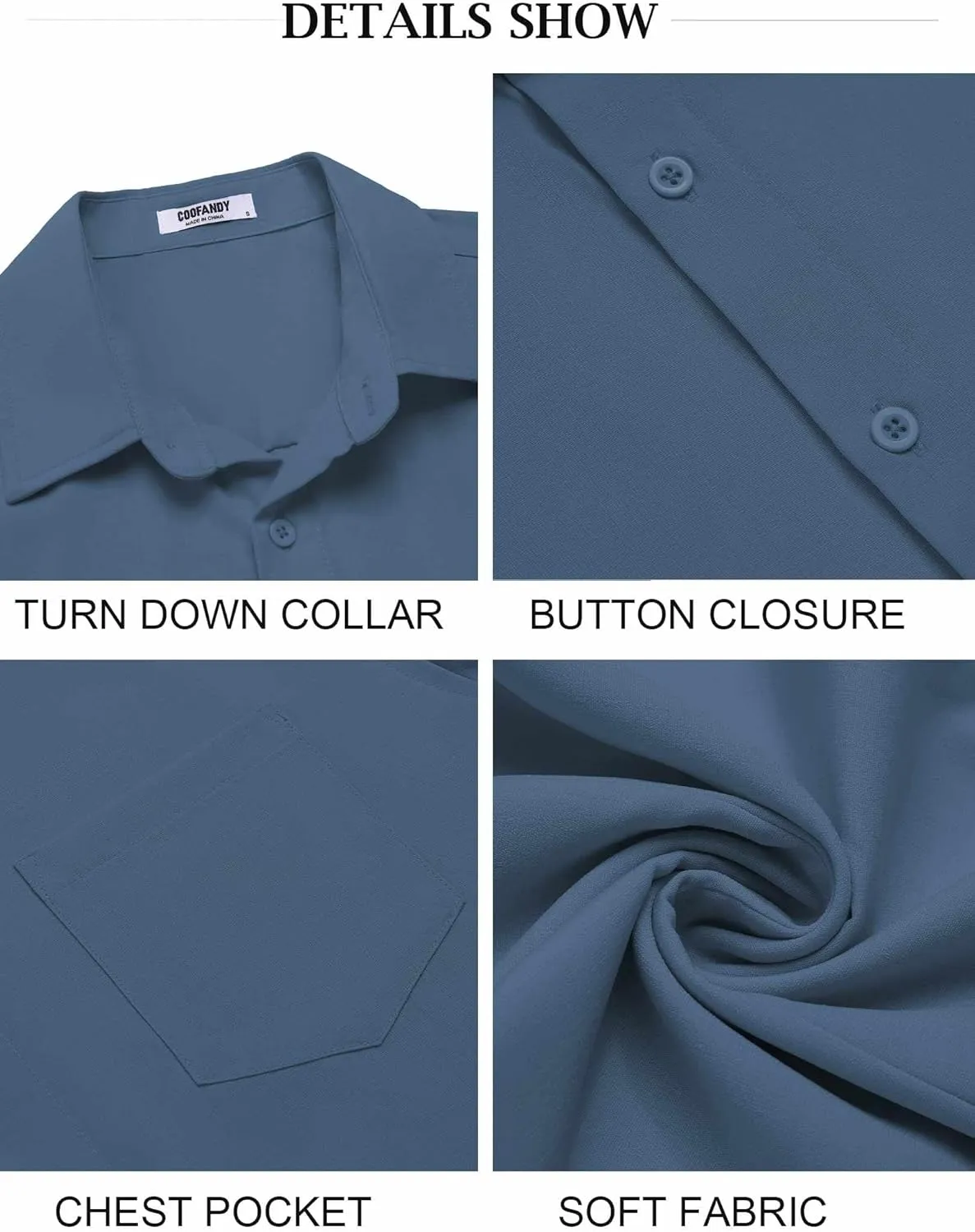 COOFANDY Men's Button Down Shirts Short Sleeve Casual Summer Shirts Beach Wedding Shirt with Pocket