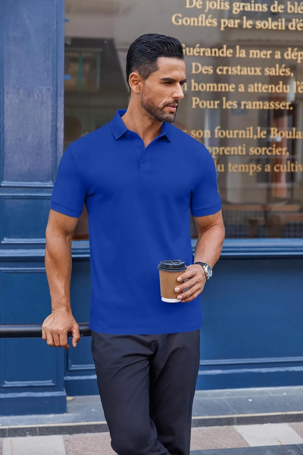 COOFANDY Men's Cotton Pique Polo Shirts Short Sleeve Golf Shirts Basic Casual Collared T-Shirt