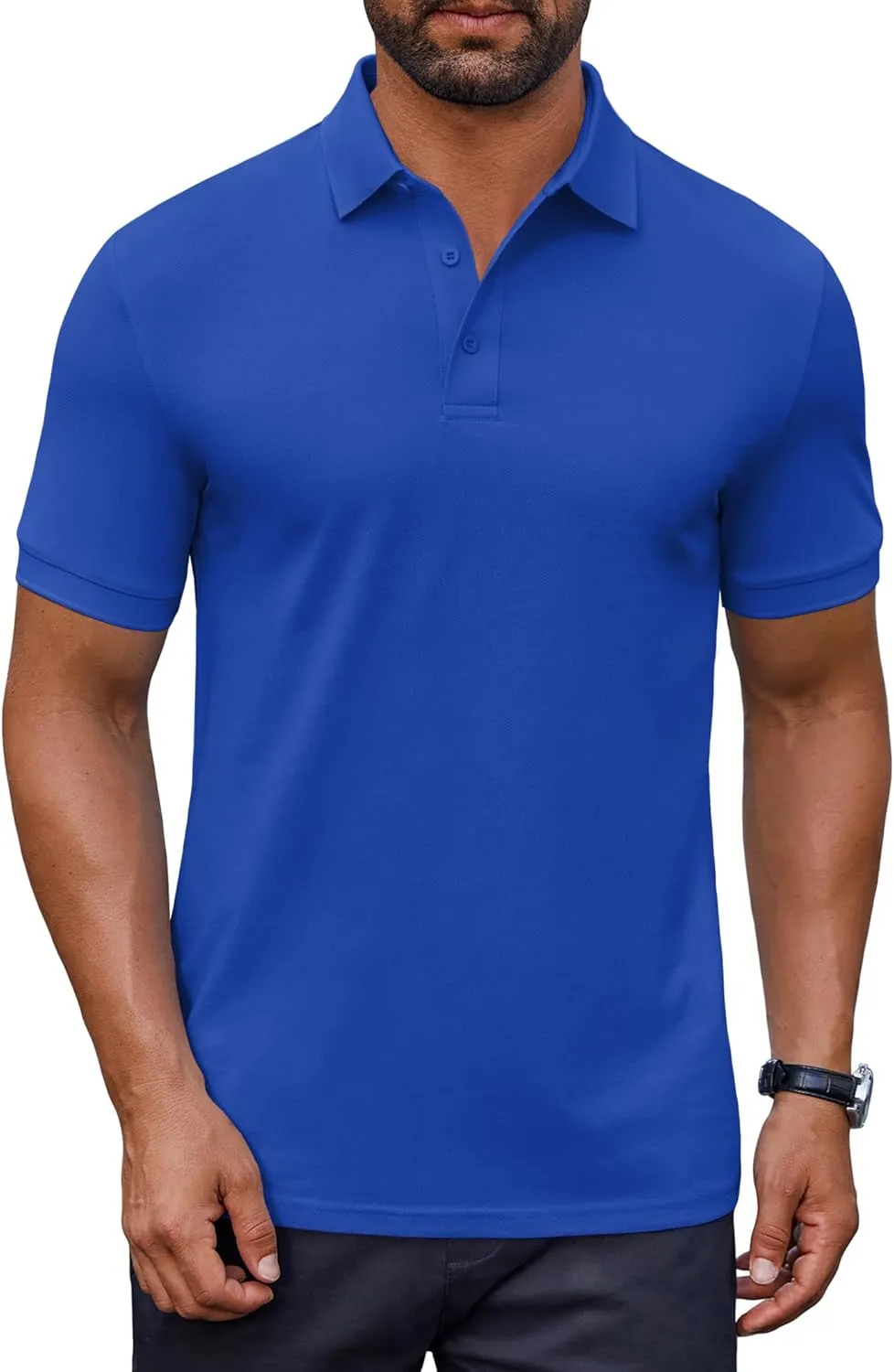 COOFANDY Men's Cotton Pique Polo Shirts Short Sleeve Golf Shirts Basic Casual Collared T-Shirt