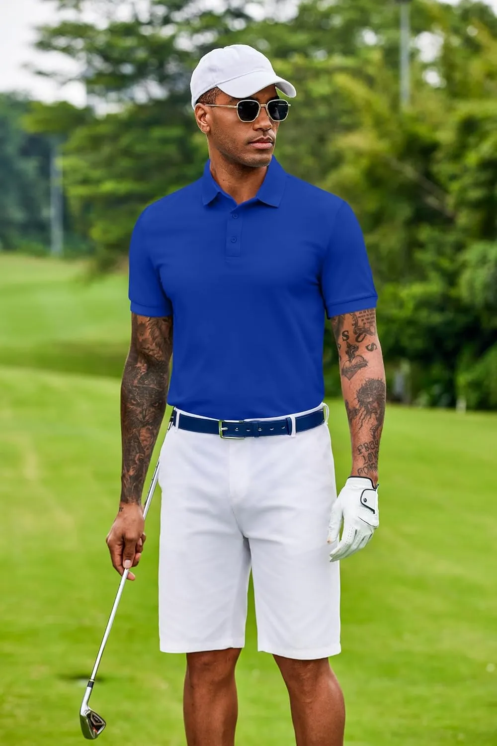 COOFANDY Men's Cotton Pique Polo Shirts Short Sleeve Golf Shirts Basic Casual Collared T-Shirt