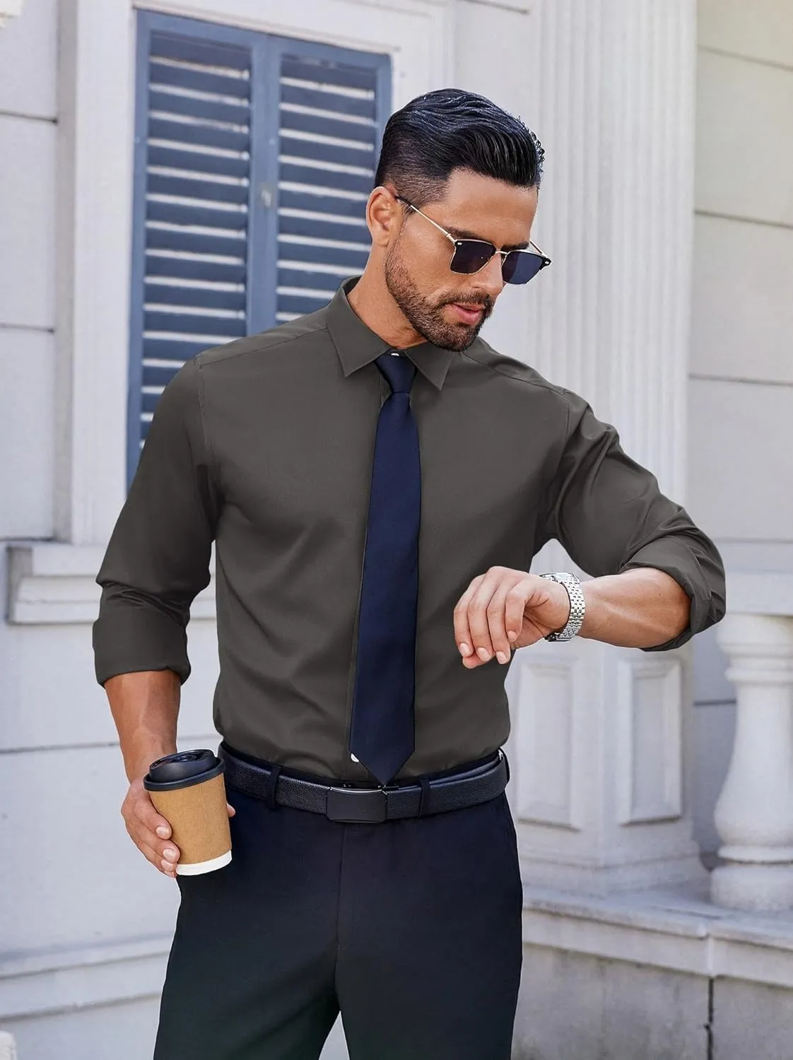 COOFANDY Mens Dress Shirt Long Sleeve Wrinkle Free Formal Shirts Business Casual Button Down Shirts
