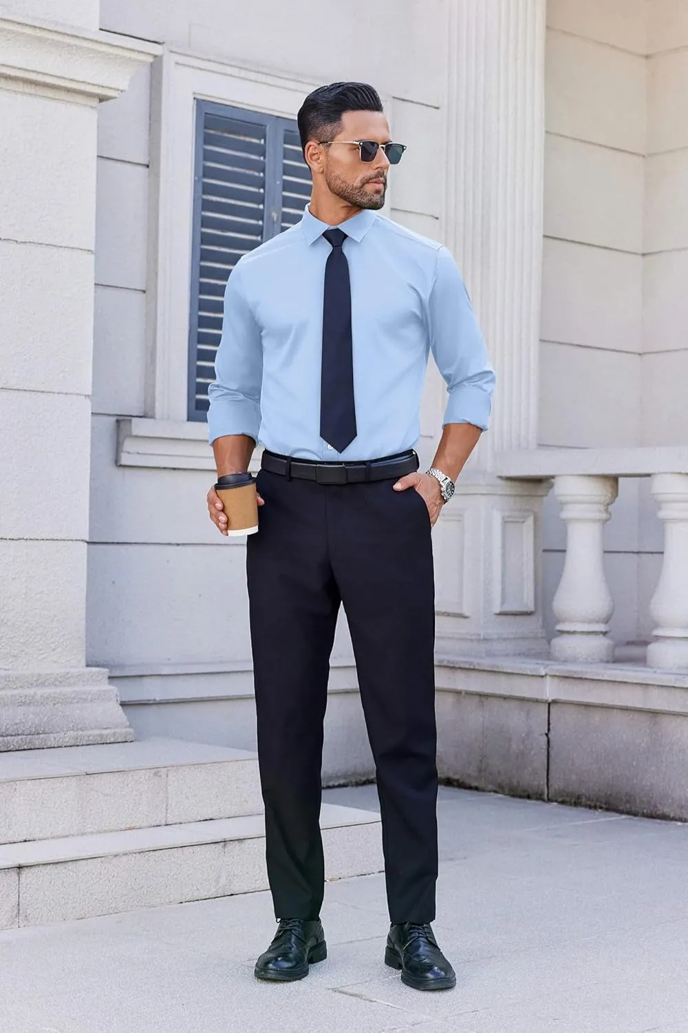 COOFANDY Mens Dress Shirt Long Sleeve Wrinkle Free Formal Shirts Business Casual Button Down Shirts
