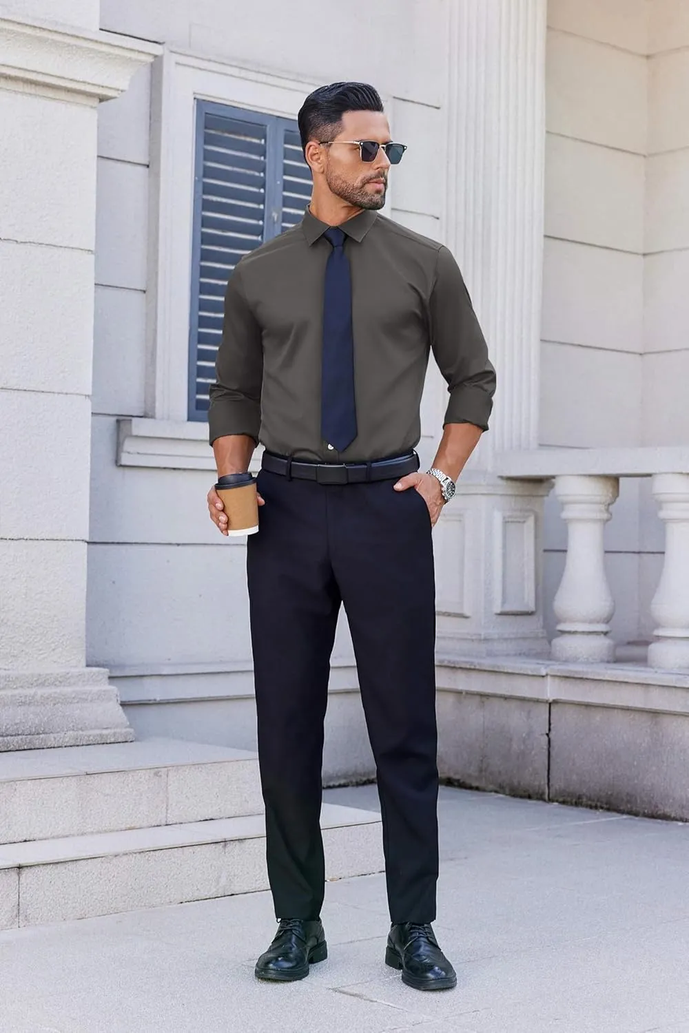 COOFANDY Mens Dress Shirt Long Sleeve Wrinkle Free Formal Shirts Business Casual Button Down Shirts