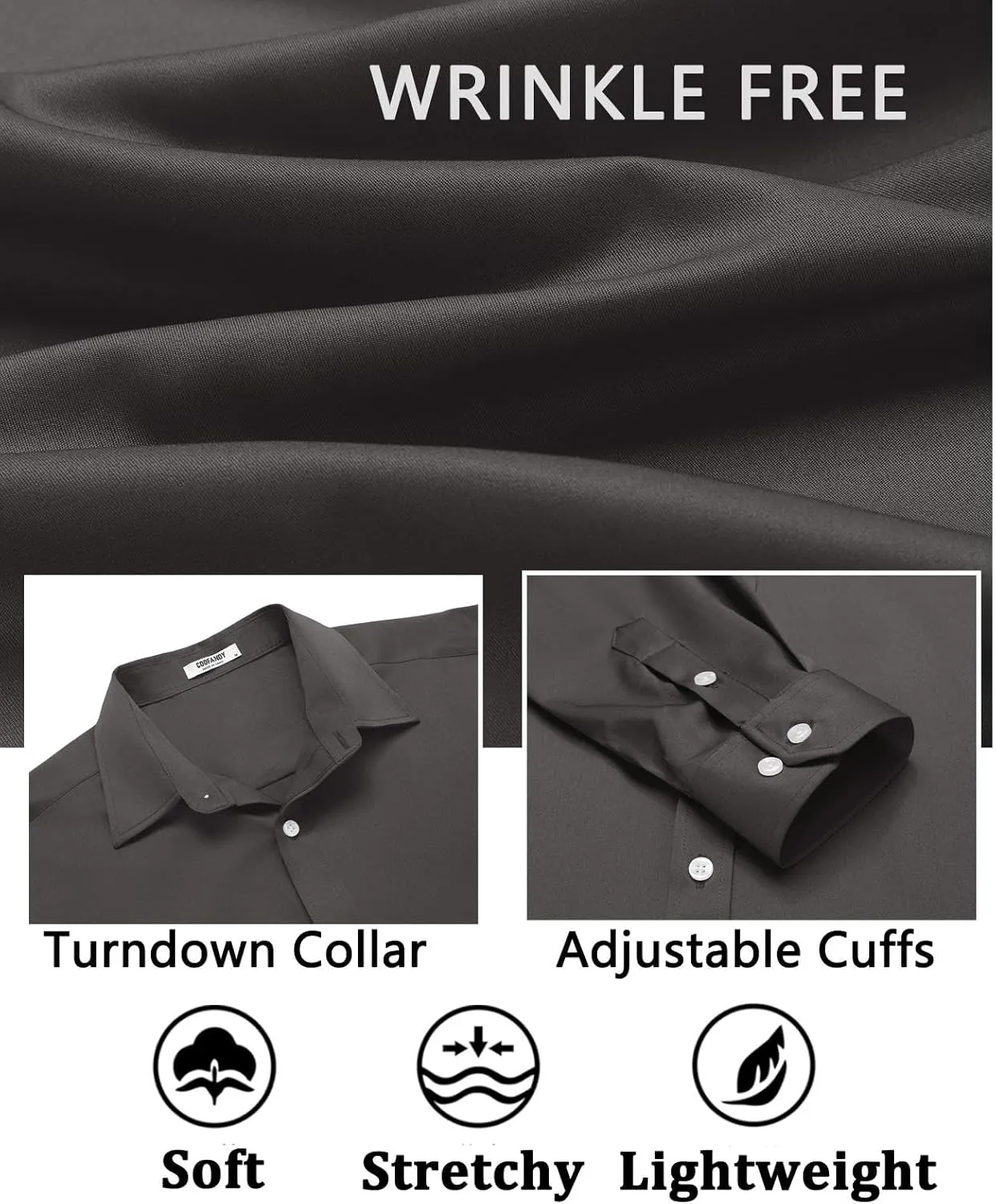 COOFANDY Mens Dress Shirt Long Sleeve Wrinkle Free Formal Shirts Business Casual Button Down Shirts