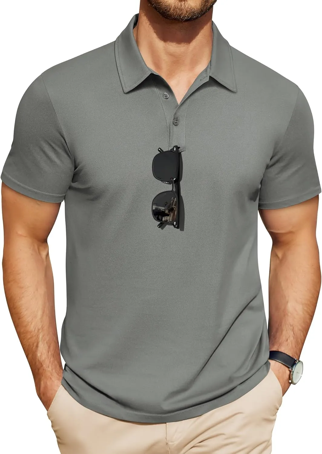 COOFANDY Men's Polo Shirts Short Sleeve Pique Jersey Golf Shirt Casual Summer Collared T-Shirts
