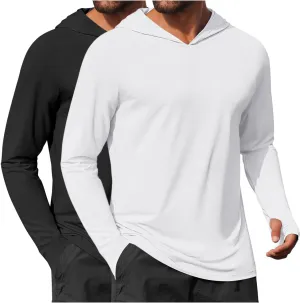 COOFANDY Mens UPF 50  Hoodie Shirts Long Sleeve Rash Guard Sun Protection Fishing Shirts Lightweight Quick Dry Hoodies