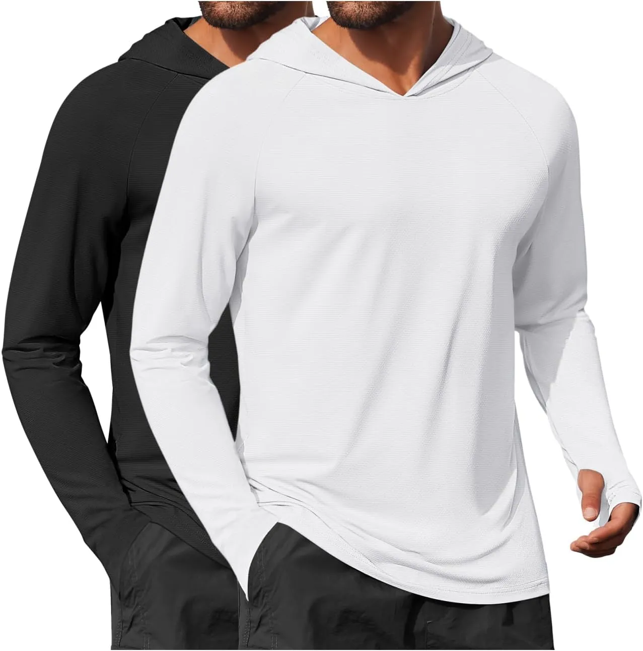 COOFANDY Mens UPF 50  Hoodie Shirts Long Sleeve Rash Guard Sun Protection Fishing Shirts Lightweight Quick Dry Hoodies