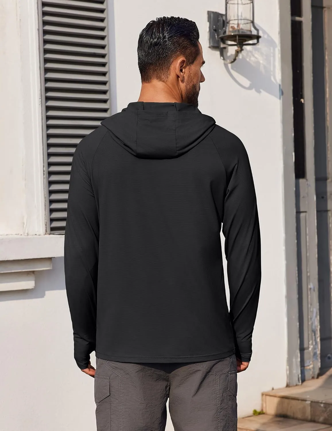 COOFANDY Mens UPF 50  Hoodie Shirts Long Sleeve Rash Guard Sun Protection Fishing Shirts Lightweight Quick Dry Hoodies