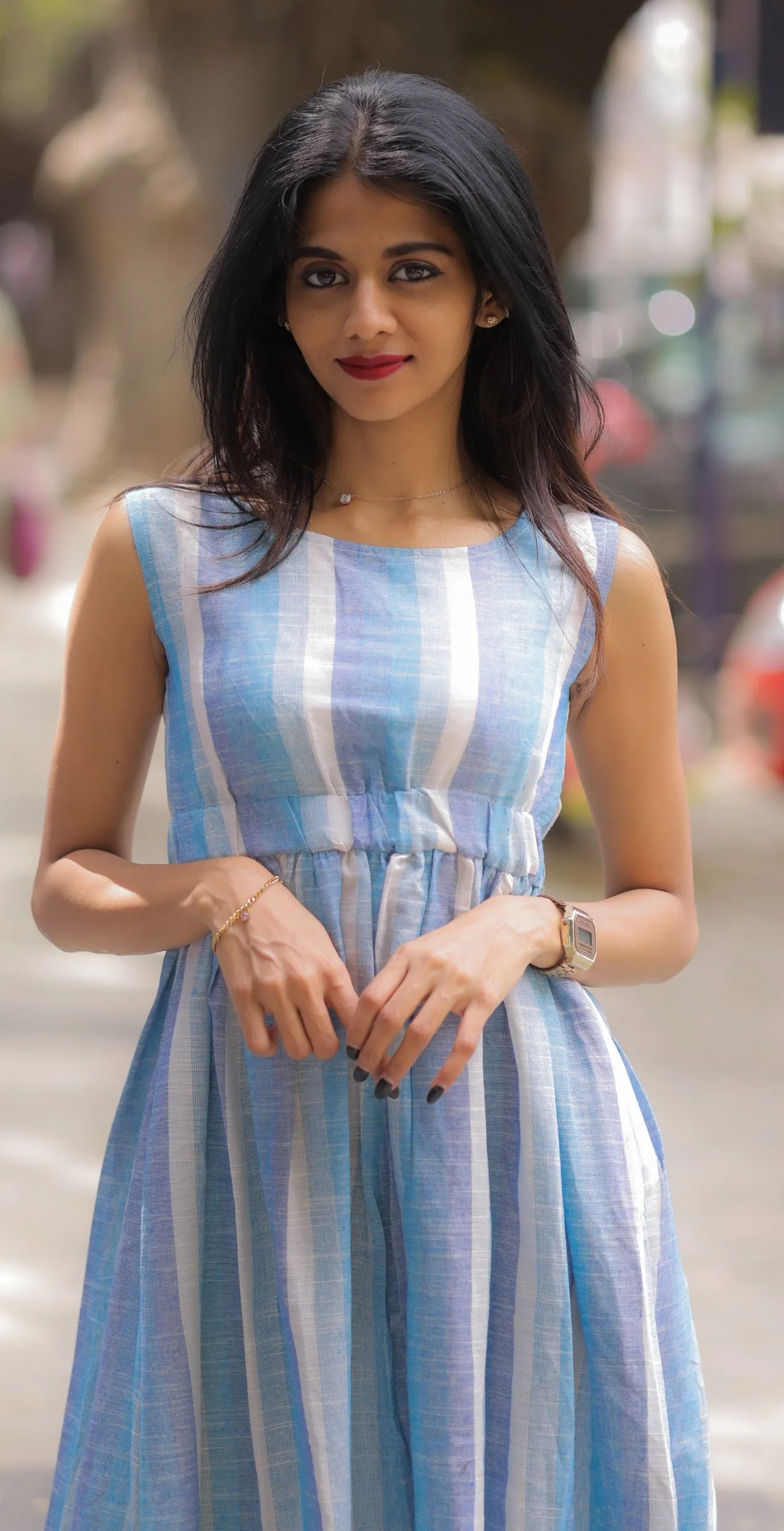 Cool Blue Handloom Dress