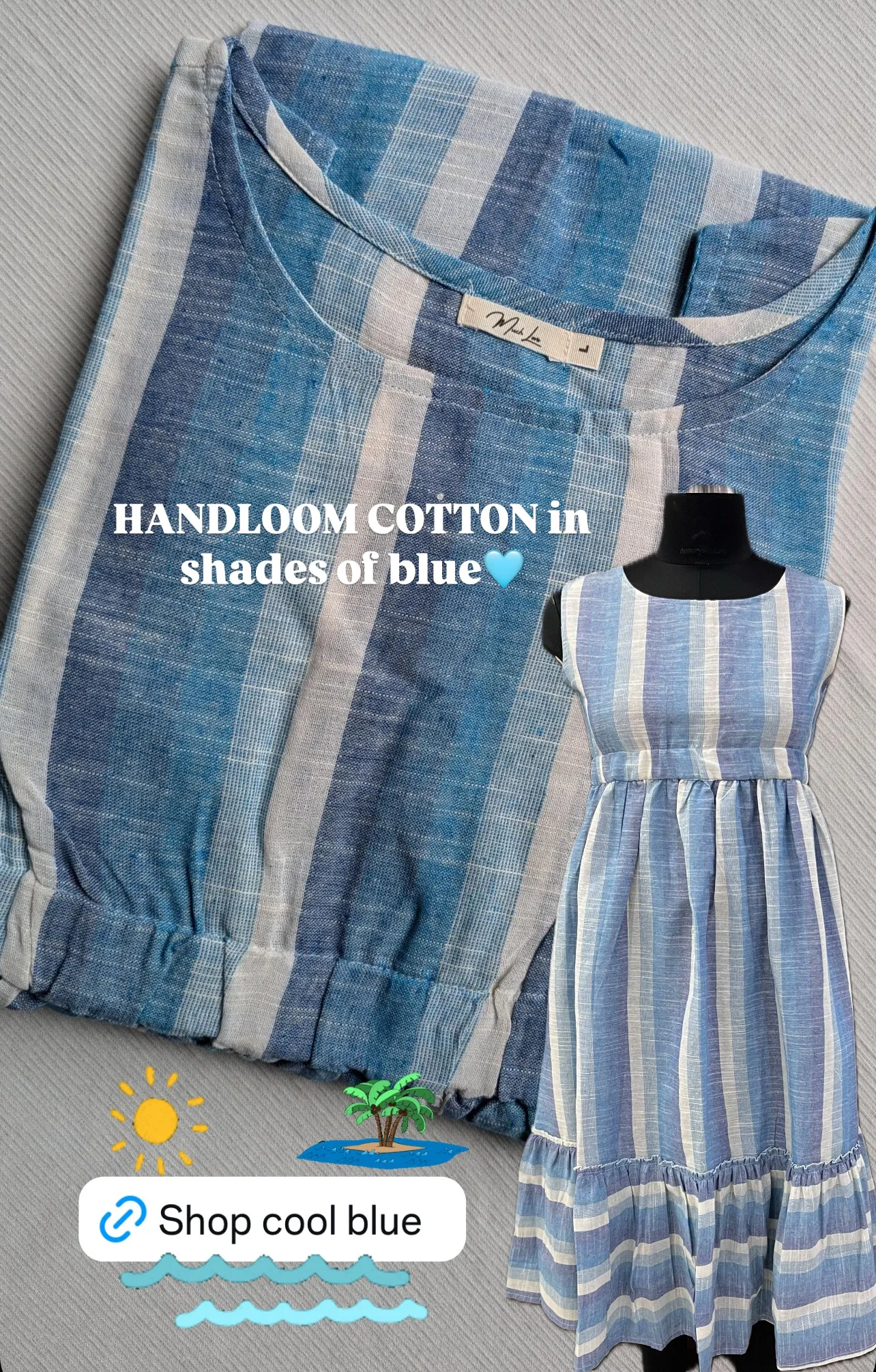 Cool Blue Handloom Dress