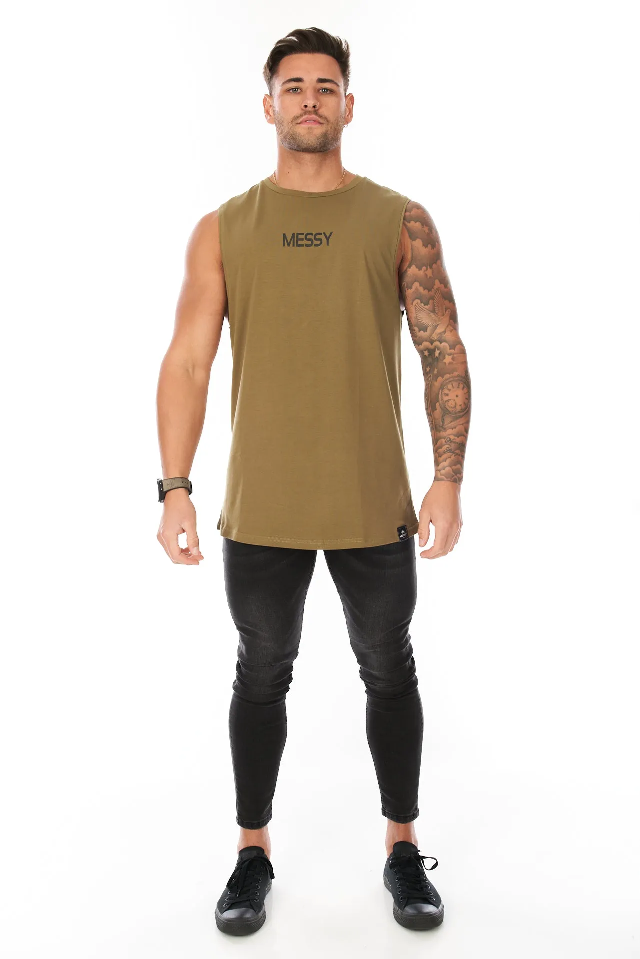 Core Sleeveless T-Shirt Khaki Green
