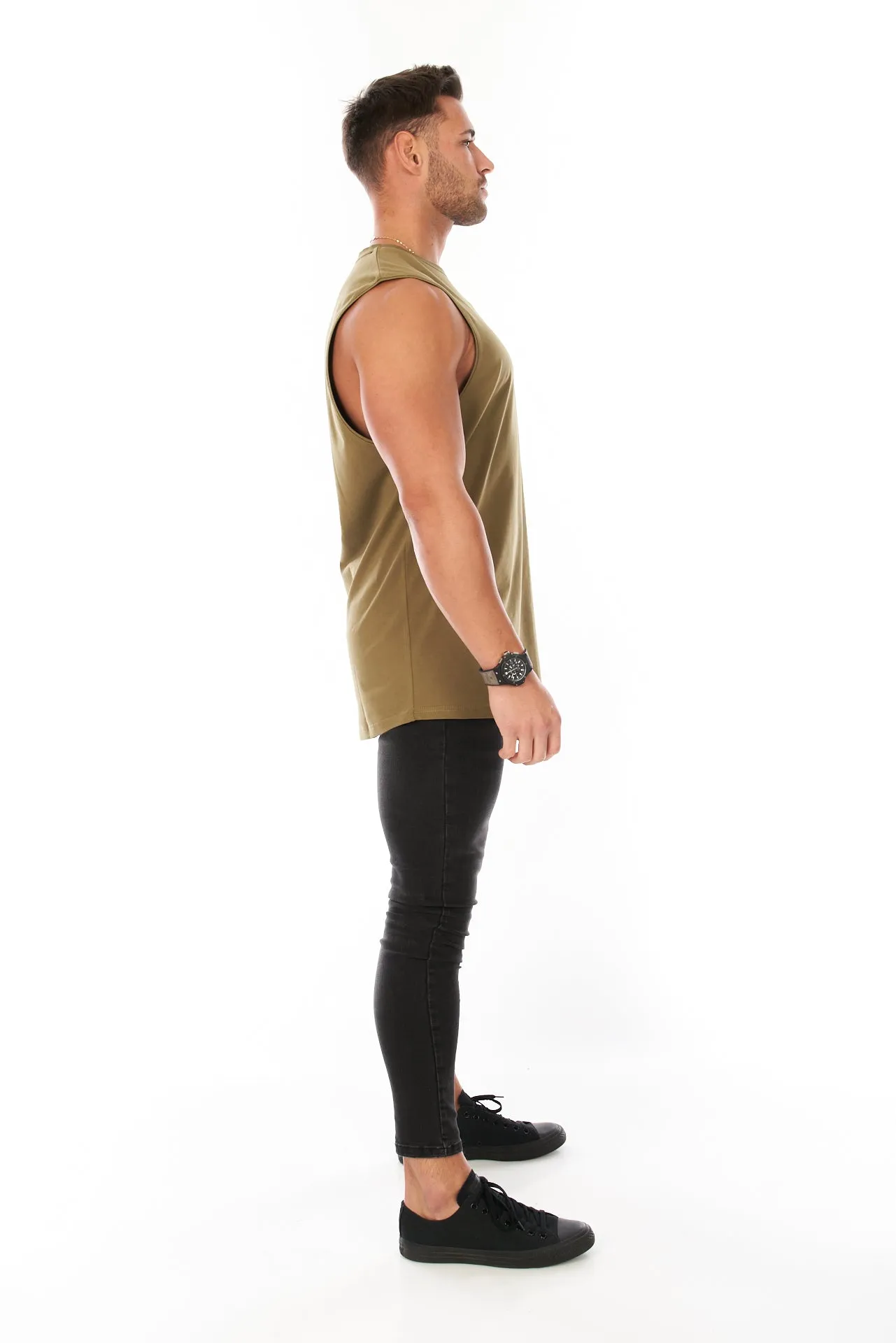 Core Sleeveless T-Shirt Khaki Green