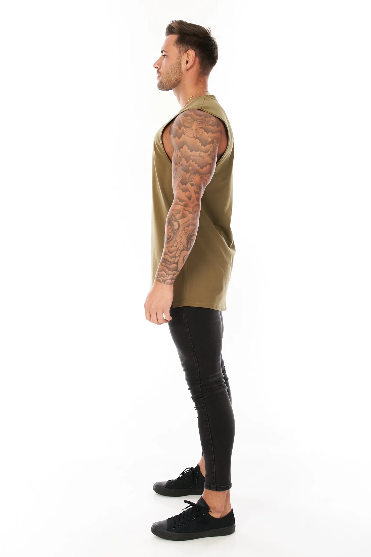 Core Sleeveless T-Shirt Khaki Green