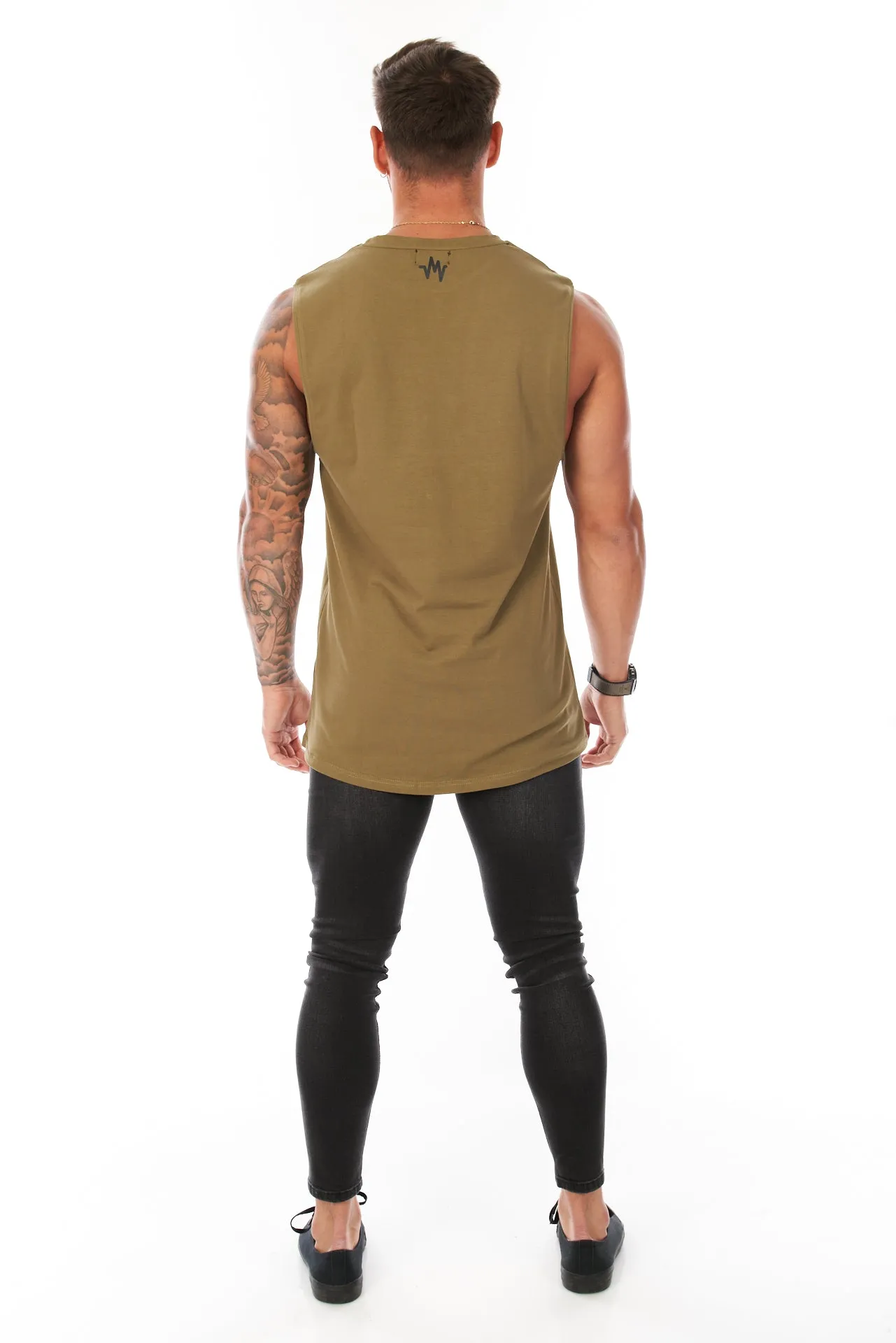 Core Sleeveless T-Shirt Khaki Green