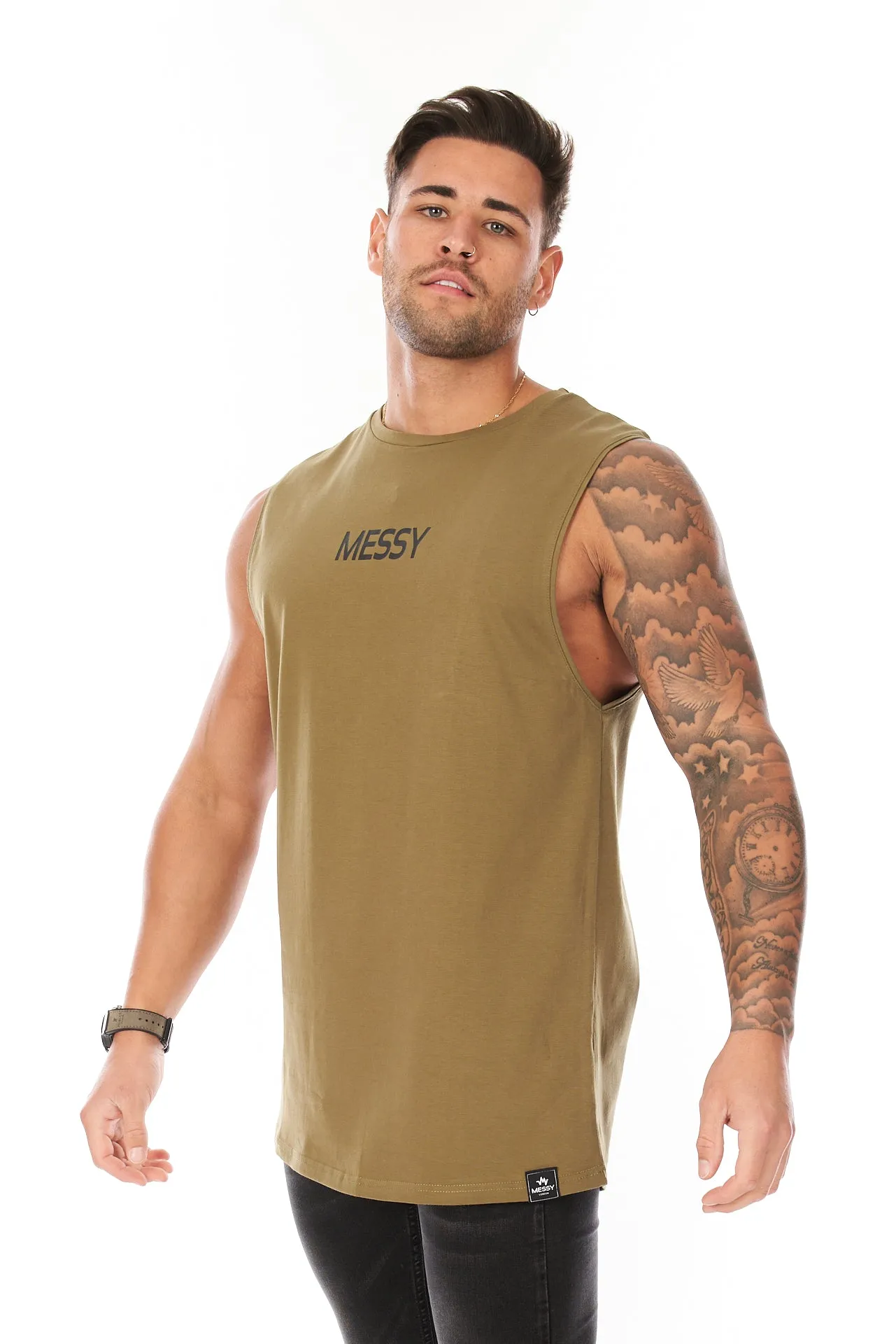 Core Sleeveless T-Shirt Khaki Green