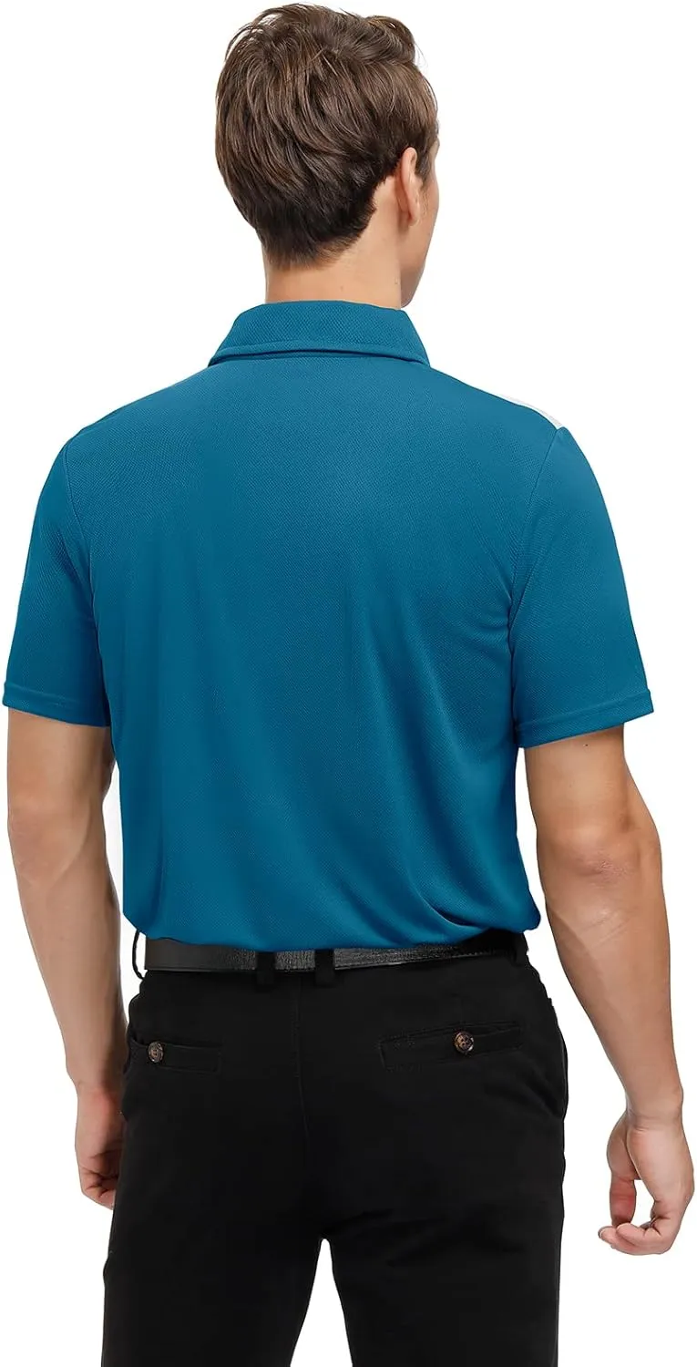 Corna Men's Big and Tall Golf Polo Shirts Moisture Wicking Performance Dry Fit Collared Shirts for Men L-6XL