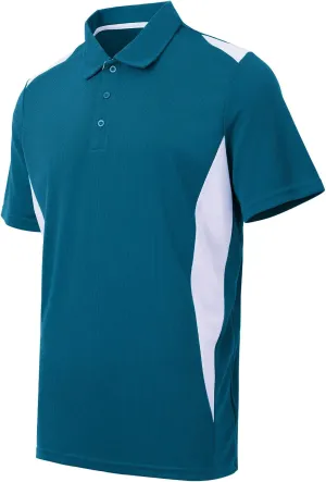 Corna Men's Big and Tall Golf Polo Shirts Moisture Wicking Performance Dry Fit Collared Shirts for Men L-6XL