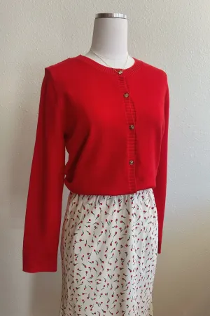 Cozy Button-Up Sweater - Red