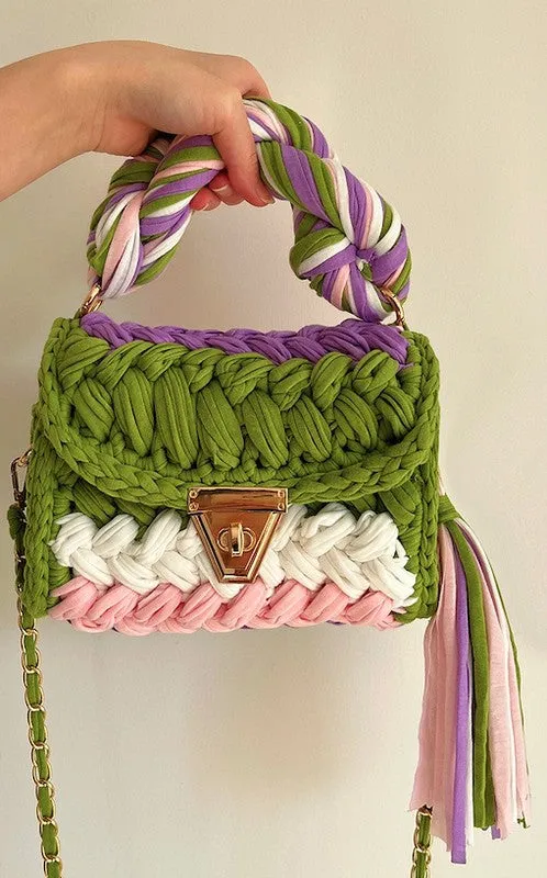 Crochet mini hand bag