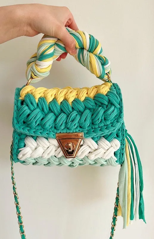 Crochet mini hand bag