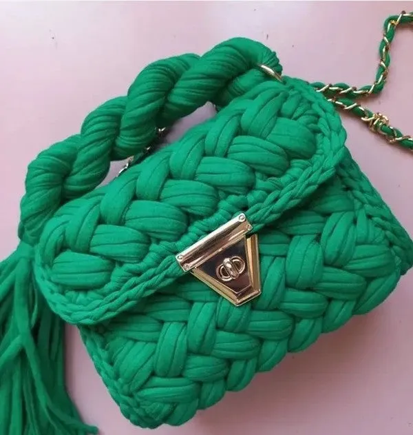 Crochet mini hand bag
