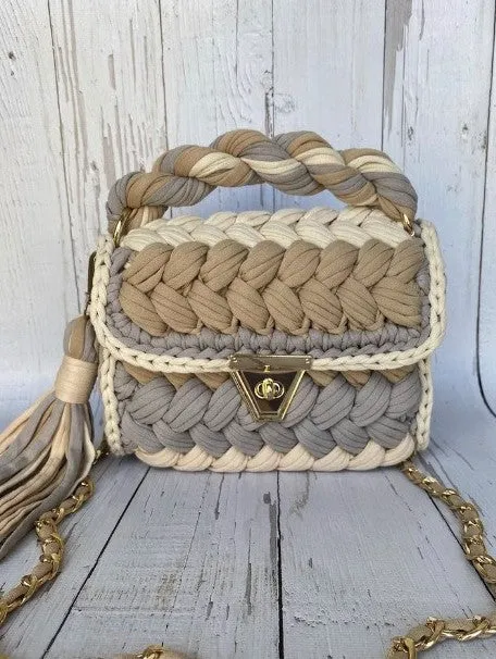 Crochet mini hand bag