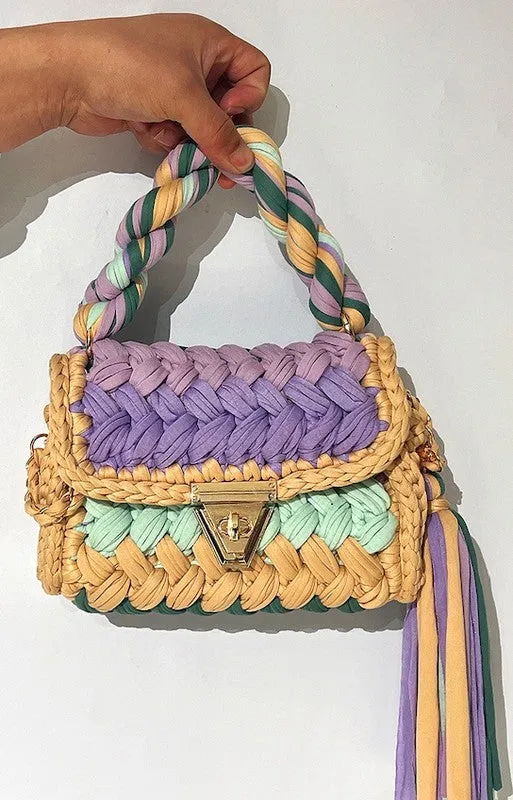 Crochet mini hand bag