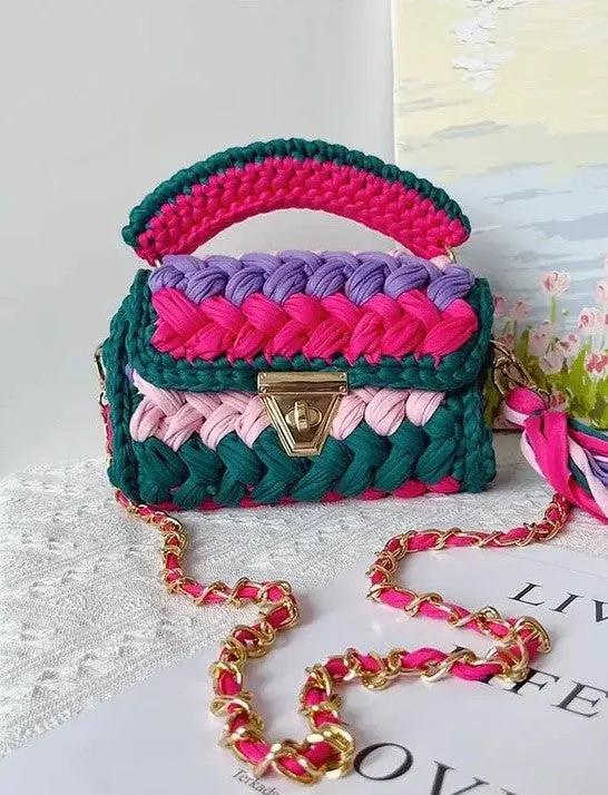 Crochet mini hand bag