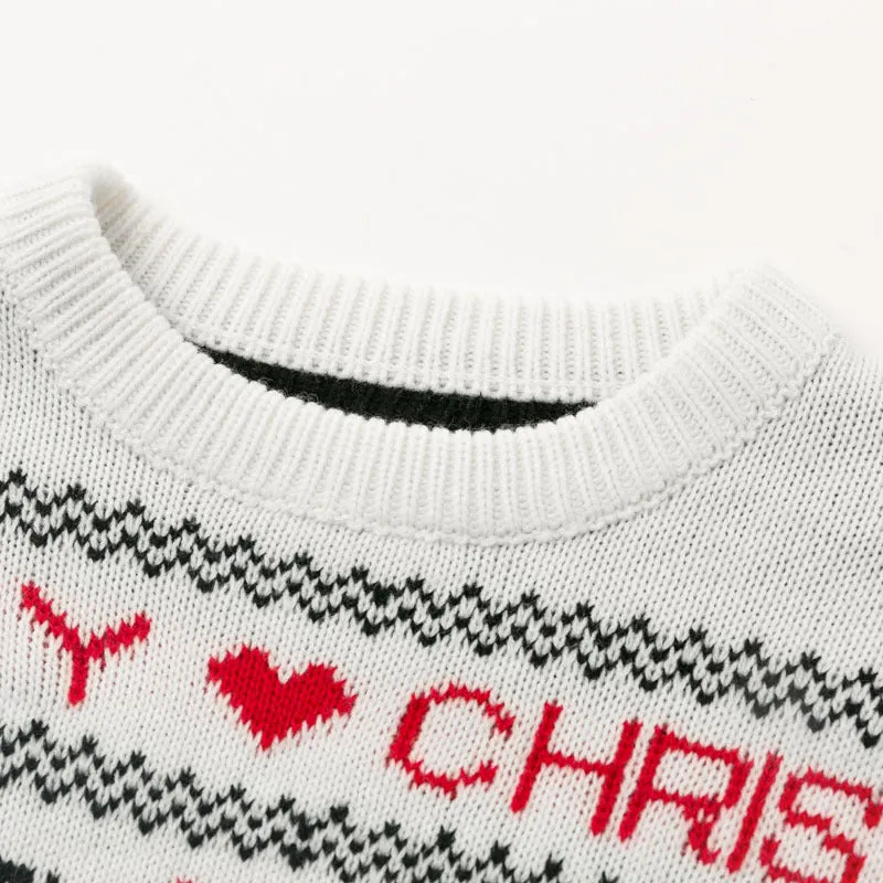 Cute Elk Heart Print Sweater