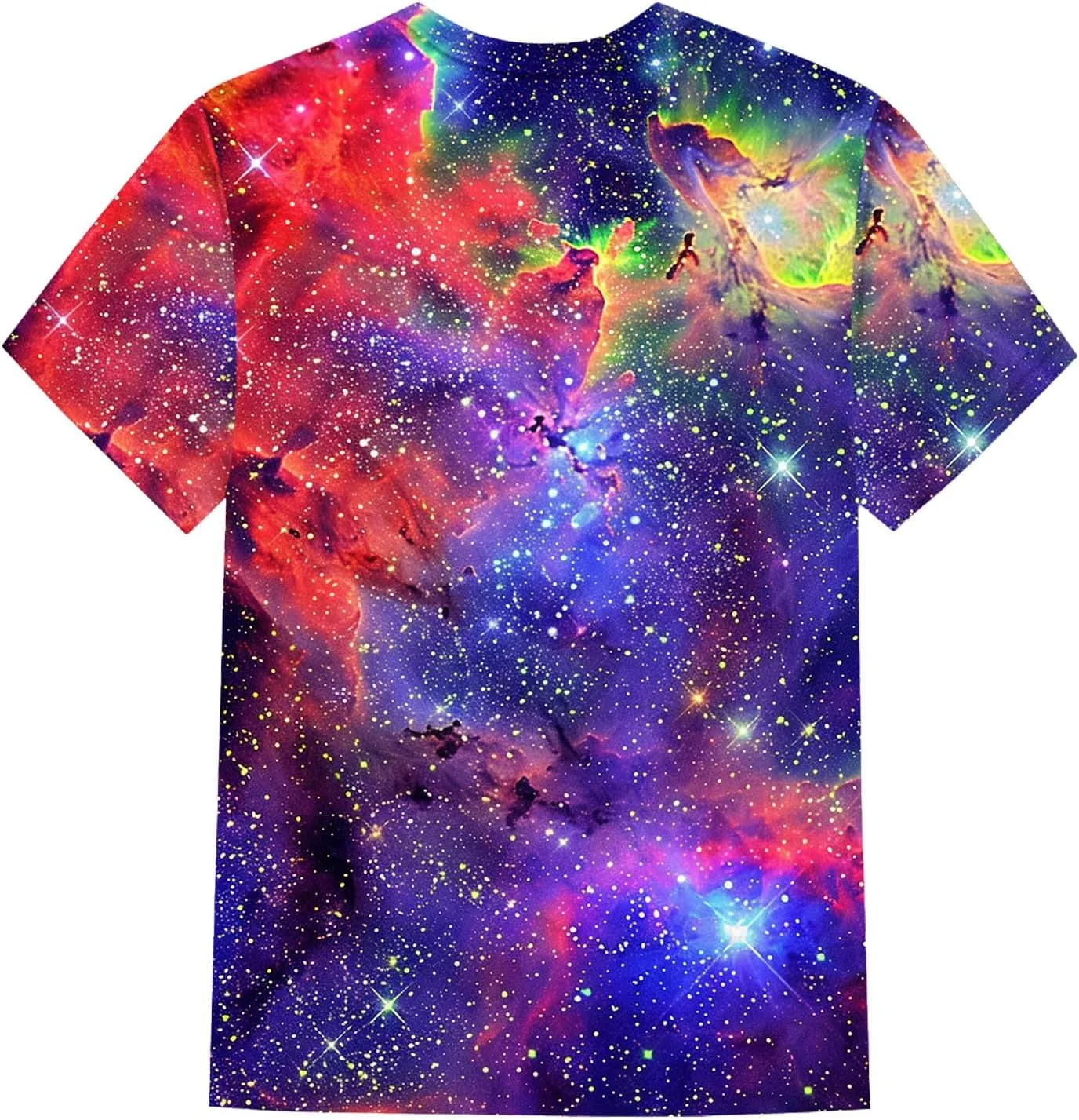 Cute Summer Tops for Women Galaxy Space Print Petite Shirts Casual Short Sleeve Crewneck Graphic Tees Blouses