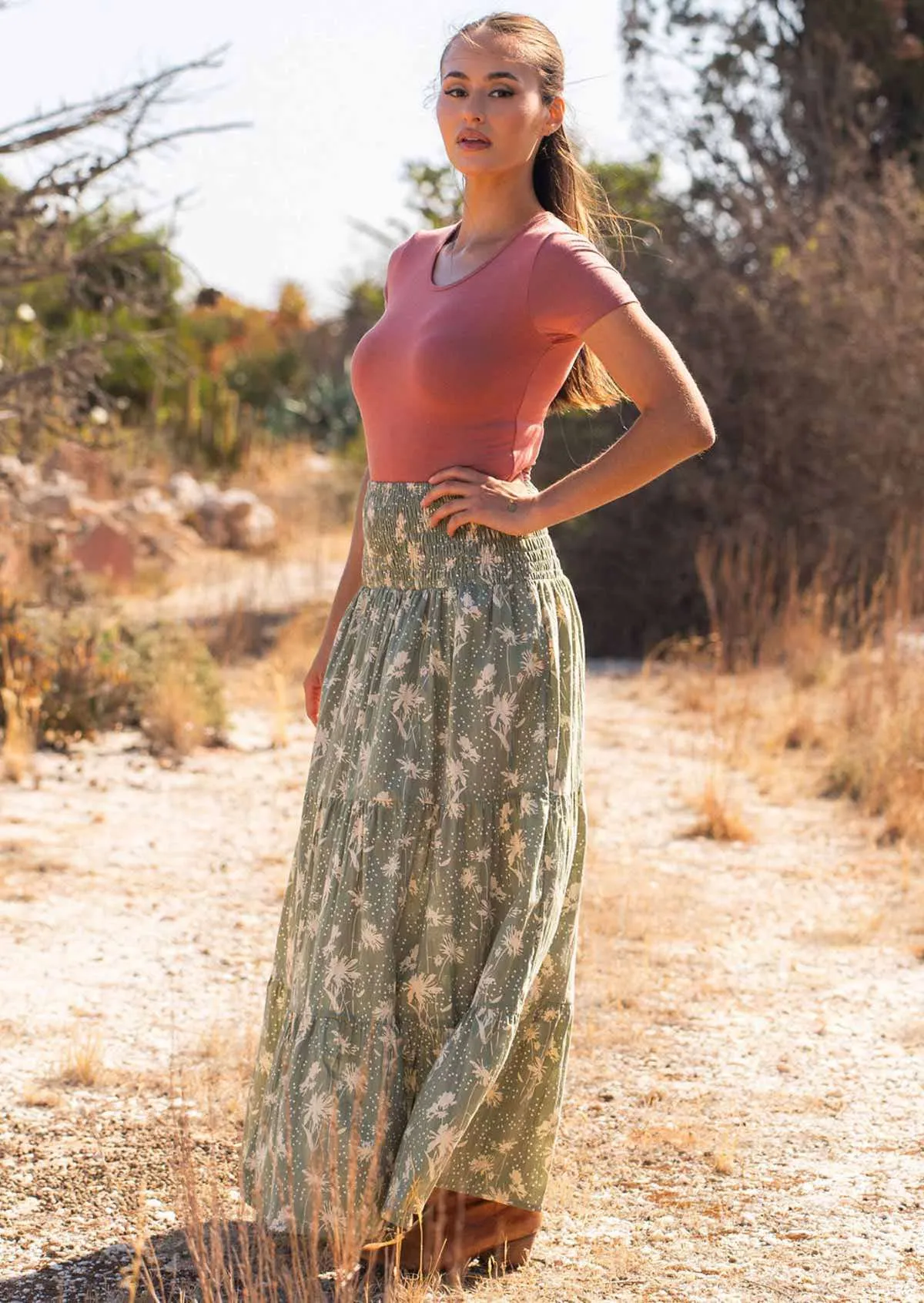 Dawn Maxi Skirt Cascade