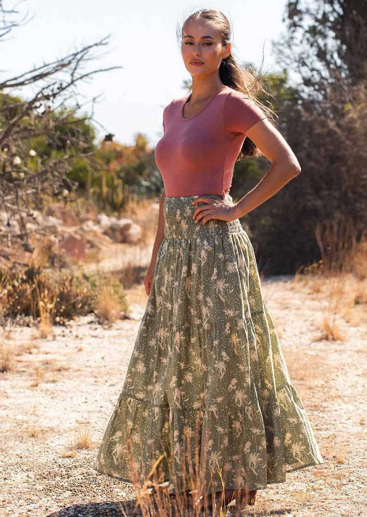 Dawn Maxi Skirt Cascade