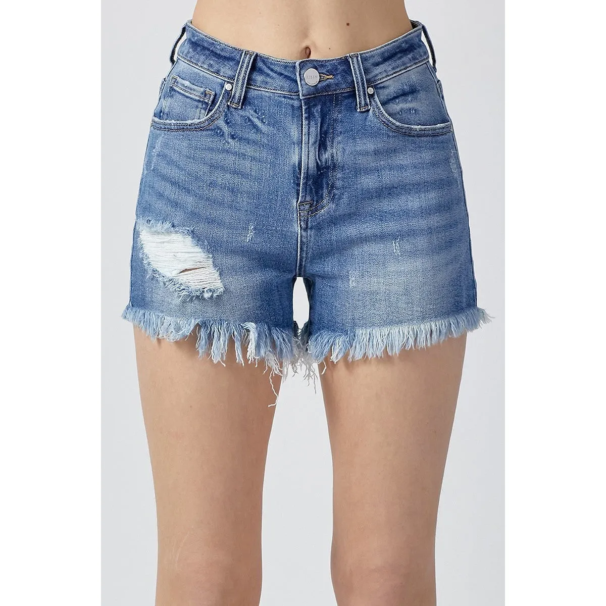 Diggin' the Distressed Shorts in Medium Color