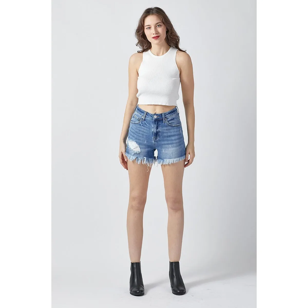 Diggin' the Distressed Shorts in Medium Color