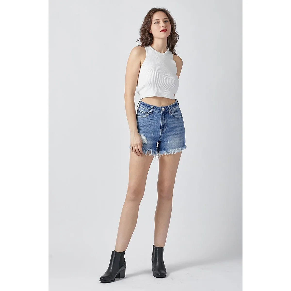 Diggin' the Distressed Shorts in Medium Color
