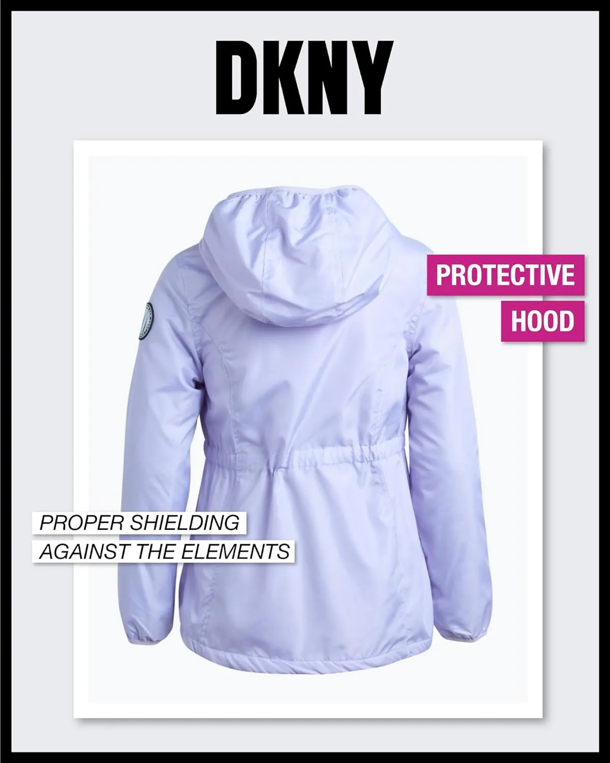DKNY Girls' Jacket - Lightweight Polar Fleece Lined Anorak Jacket - Weather Resistant Coat for Girls (4-16)