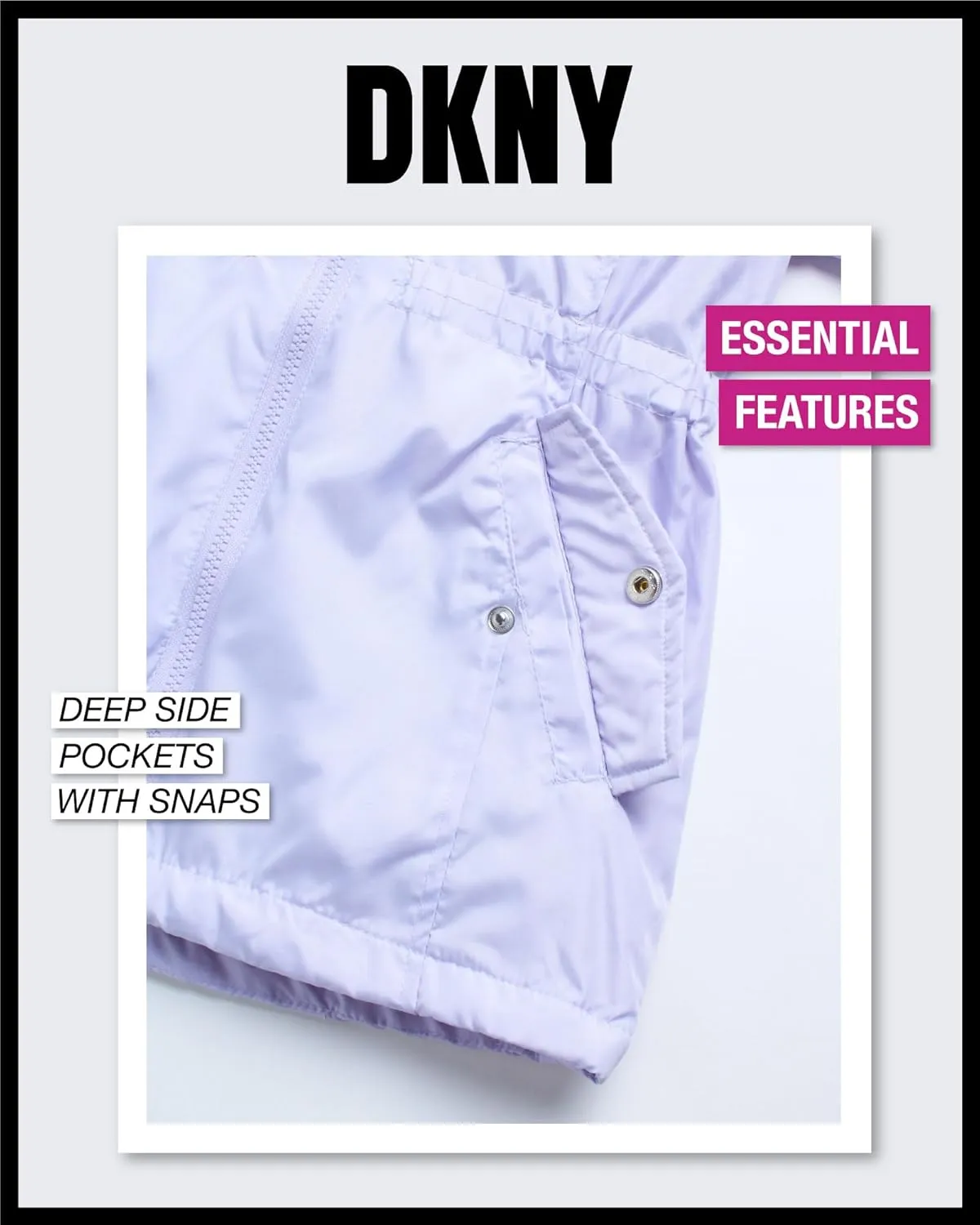 DKNY Girls' Jacket - Lightweight Polar Fleece Lined Anorak Jacket - Weather Resistant Coat for Girls (4-16)