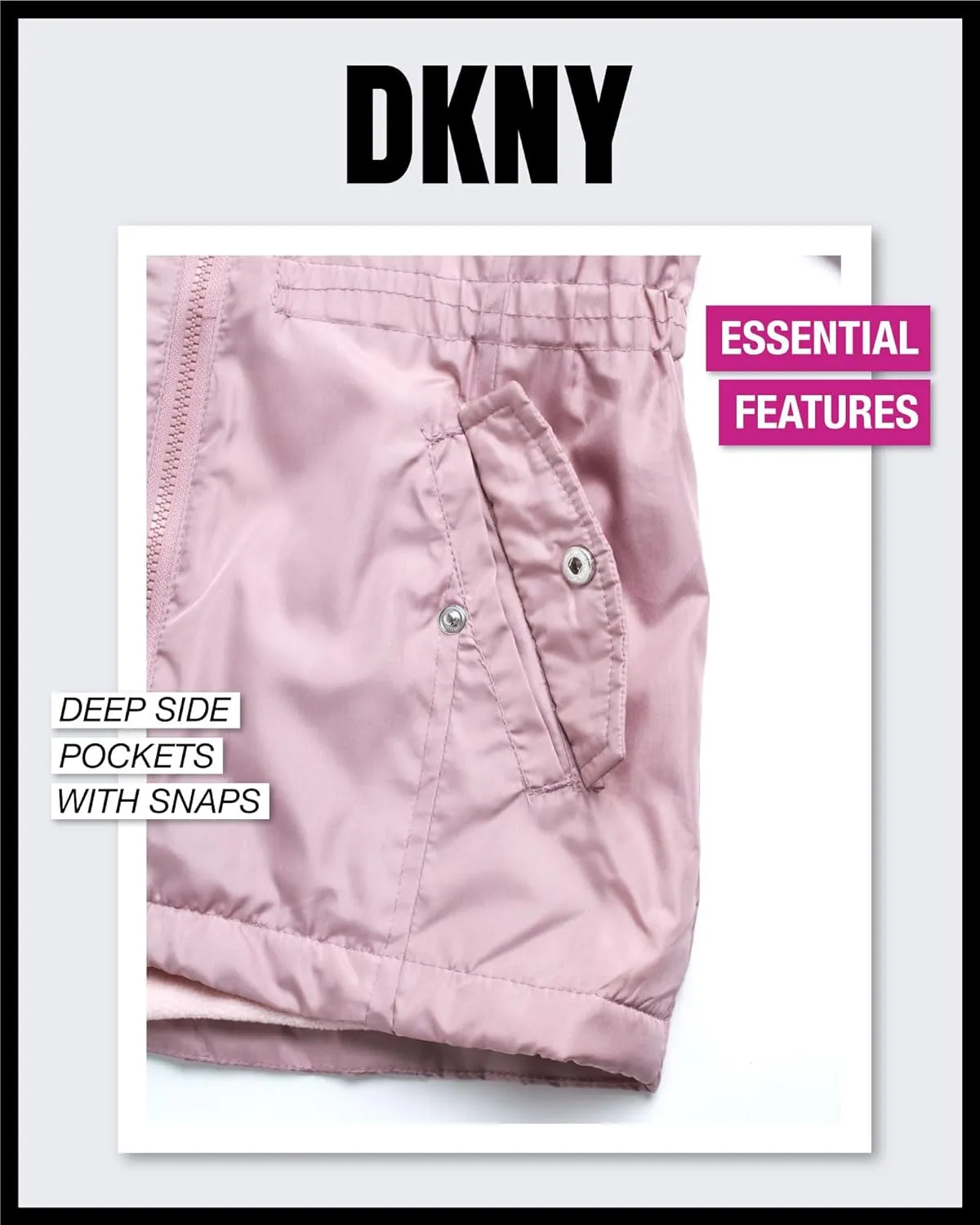 DKNY Girls' Jacket - Lightweight Polar Fleece Lined Anorak Jacket - Weather Resistant Coat for Girls (4-16)