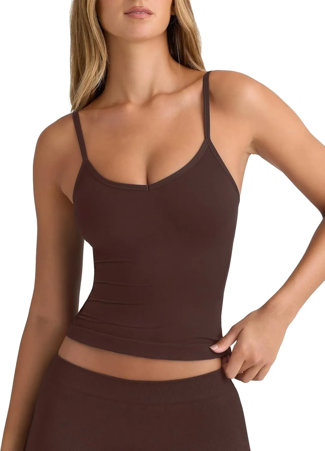 Double Lined Tops for Women - Adjustable Spaghetti Strap Camisole Y2K Going Out Top Scoop Neck Tank Tops for Summer