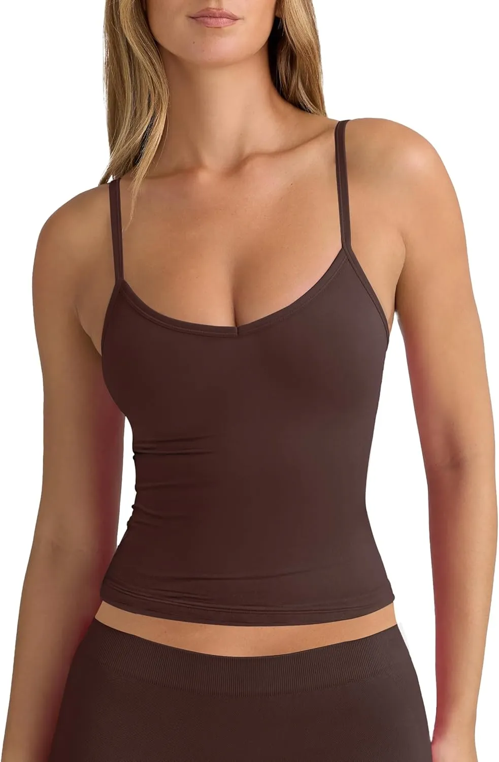 Double Lined Tops for Women - Adjustable Spaghetti Strap Camisole Y2K Going Out Top Scoop Neck Tank Tops for Summer