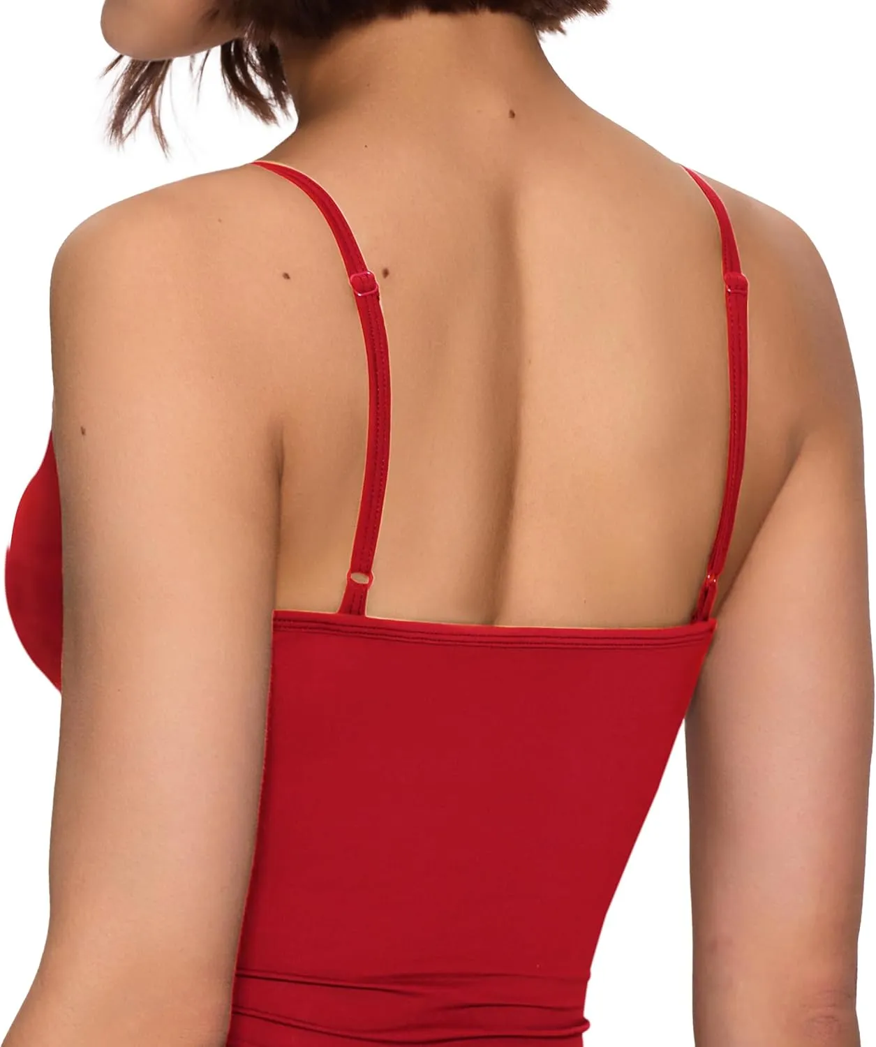 Double Lined Tops for Women - Adjustable Spaghetti Strap Camisole Y2K Going Out Top Scoop Neck Tank Tops for Summer