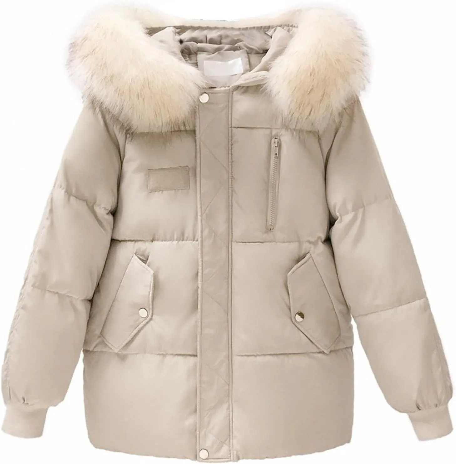 Down Jacket Women's Fashionable Light Cotton Coat Women's Cotton Padded Jacket Winter Scarf
