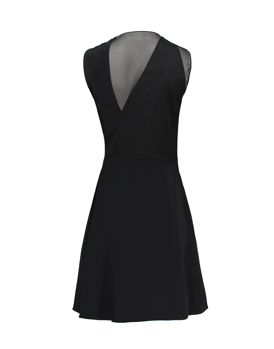 Drape Dress with Beaded Collar