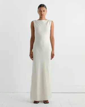 Draped Cowl Dress in Dove