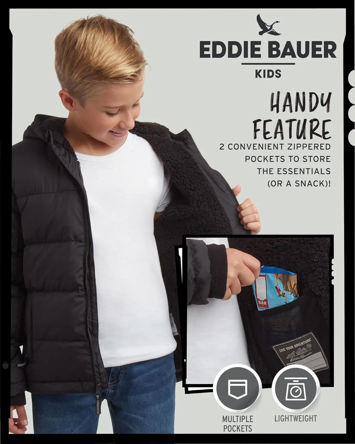Eddie Bauer Boys' Winter Jacket - Heavyweight Quilted Down Jacket - Insulated Hooded Outerwear Coat for Boys (5-16)