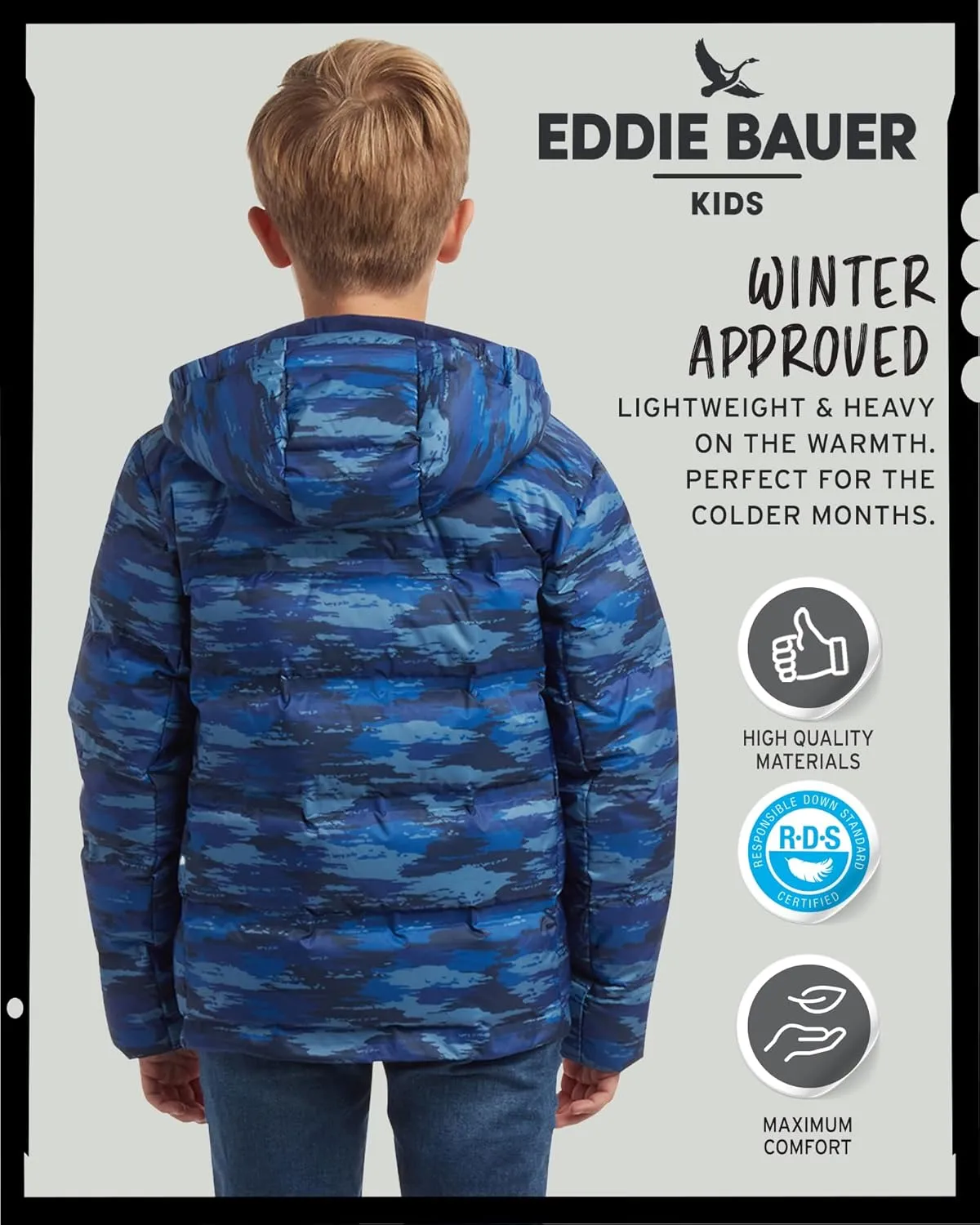 Eddie Bauer Boys' Winter Jacket - Heavyweight Quilted Down Jacket - Insulated Hooded Outerwear Coat for Boys (5-16)