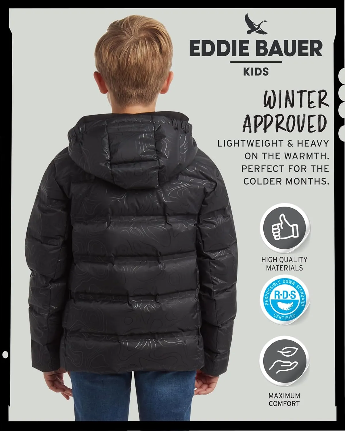 Eddie Bauer Boys' Winter Jacket - Heavyweight Quilted Down Jacket - Insulated Hooded Outerwear Coat for Boys (5-16)