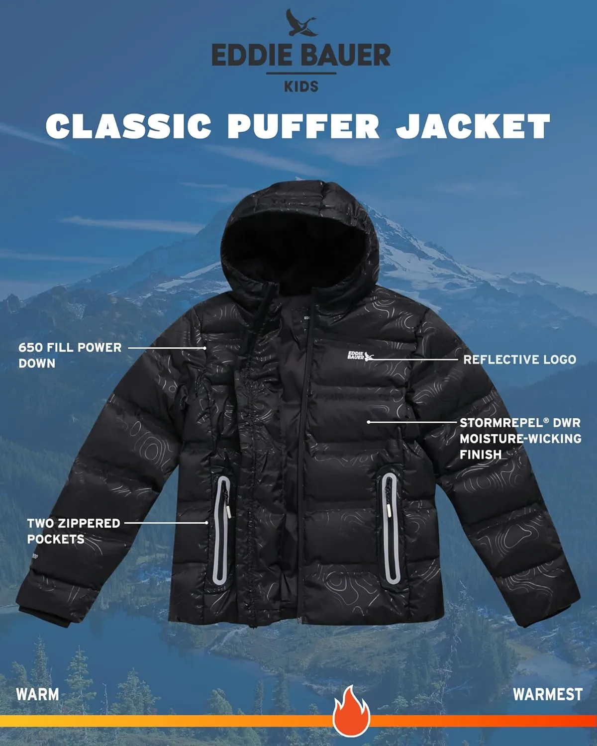 Eddie Bauer Boys' Winter Jacket - Heavyweight Quilted Down Jacket - Insulated Hooded Outerwear Coat for Boys (5-16)