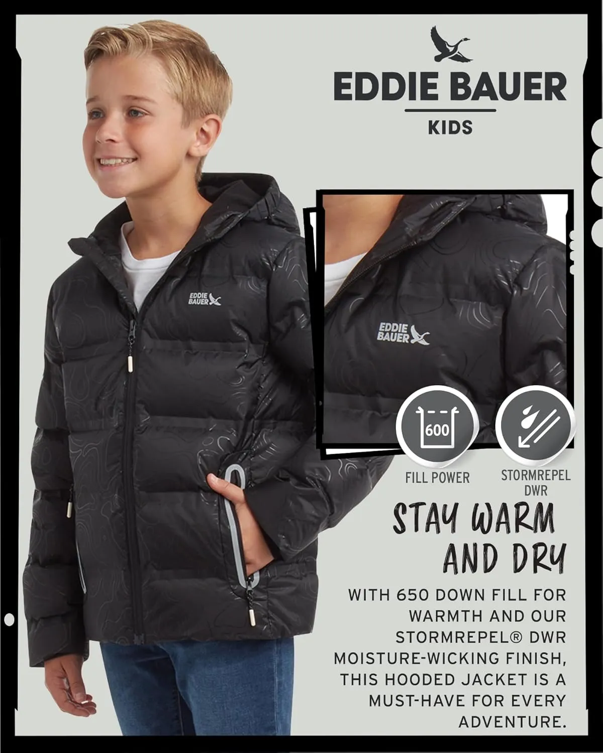 Eddie Bauer Boys' Winter Jacket - Heavyweight Quilted Down Jacket - Insulated Hooded Outerwear Coat for Boys (5-16)